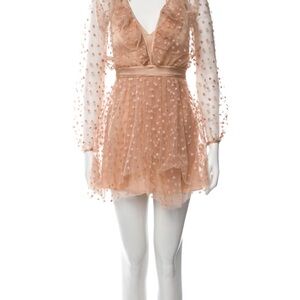 For Love And Lemons Starry Mini Dress in Peach